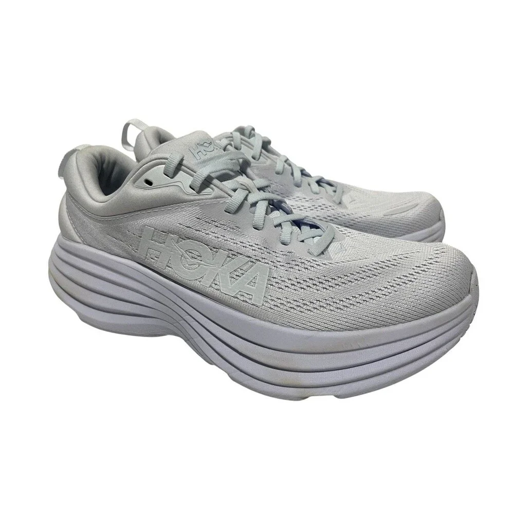 Hoka One One Bondi 8 Running Shoes Women's Size 10B White/White 1127952-WWH